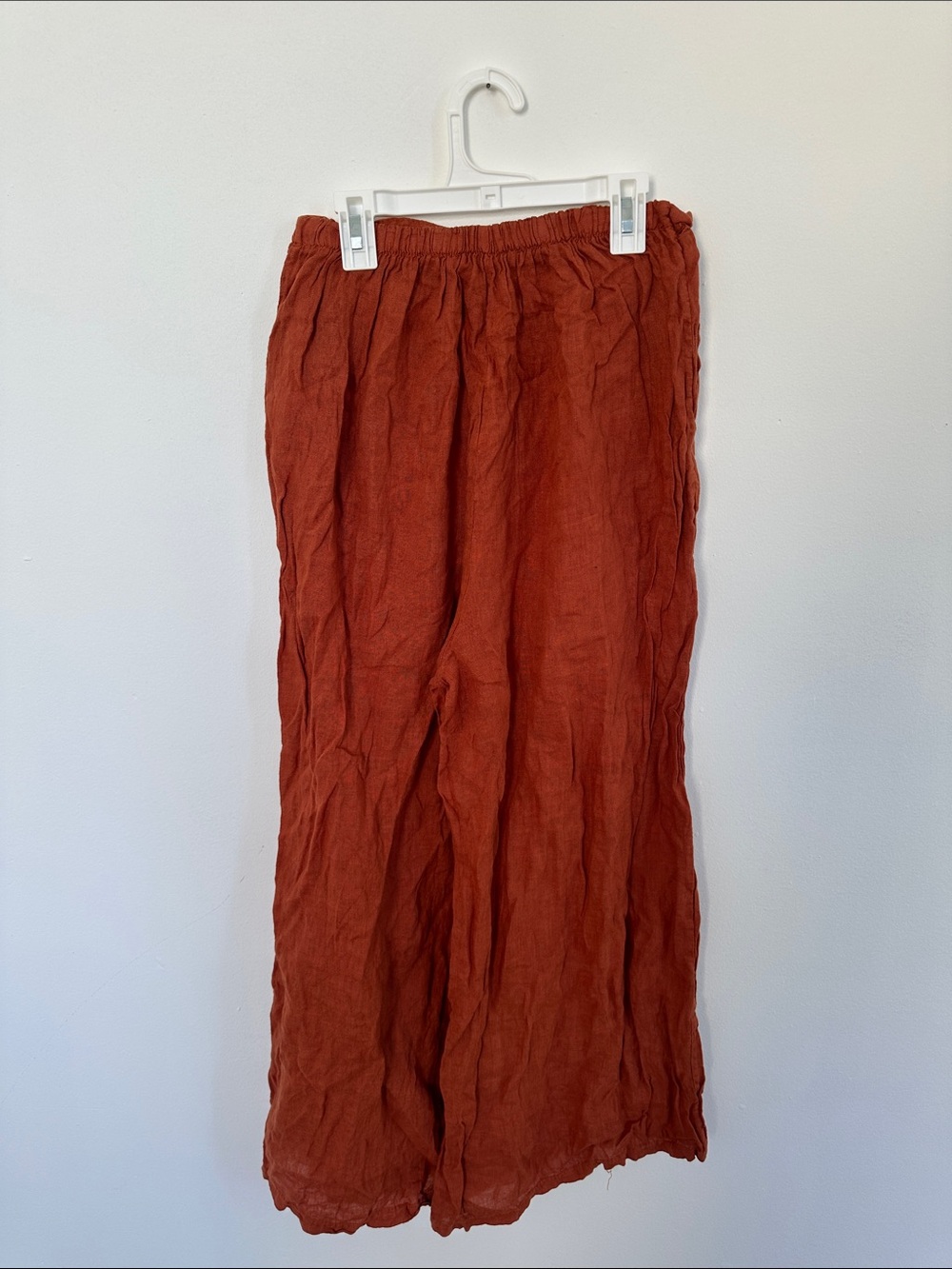 Rust Button-Front flowy pant - Picture 3 of 4